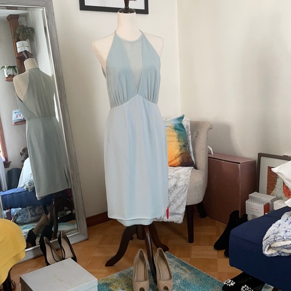 Reiss Mint Kite Halter Dress Sz 6 - Picture 1 of 6